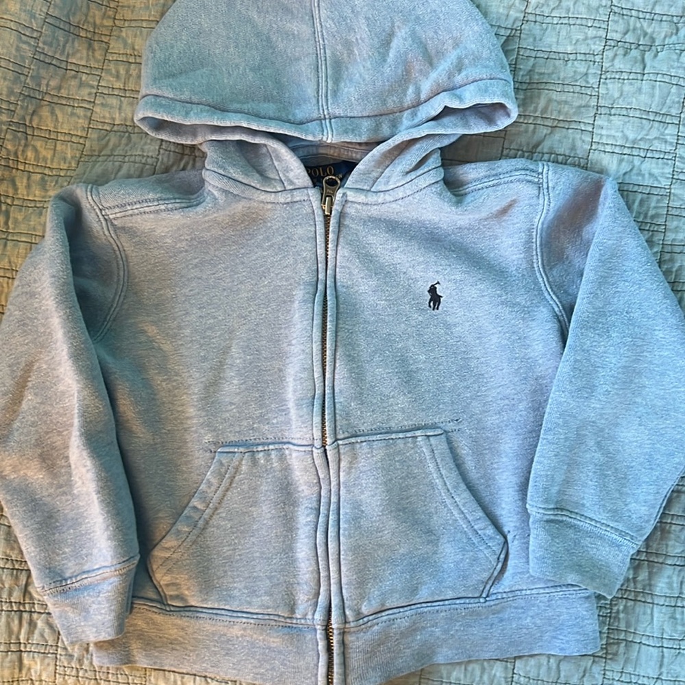 Ralph Lauren Polo Kids Hoodie Light Blue Sz 4